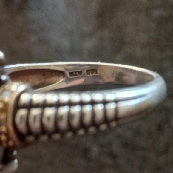 Vintage ATR Two Tone Sterling Silver/Platinum  Smokey Quartz Ring/9 - Picture 10 of 10